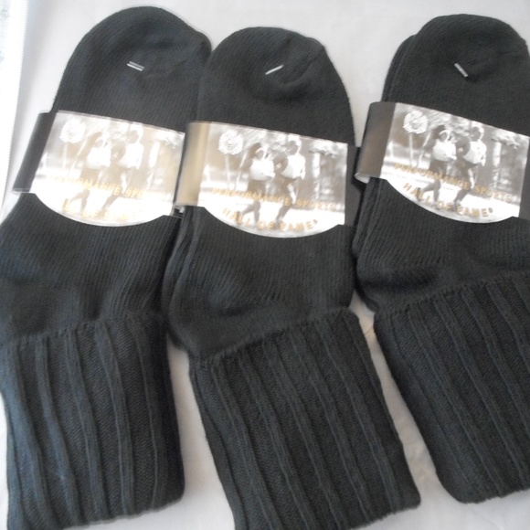 Hall of Fame Accessories - 3 Pair Med Hall of Fame 80% Cotton Turn Cuff Socks